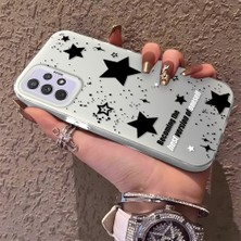 HONTINGA Samsung Galaxy A72 ile Uyumlu Kılıfı Yıldızlar Desenli Silikon Kenar Sert Arka Anti Düşme Telefon Kılıfı K1-0704