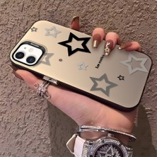 HONTINGA iPhone 12 Pro ile Uyumlu Kılıfı Yıldızlar Desenli Silikon Kenar Sert Arka Anti Düşme Telefon Kılıfı K1-0704