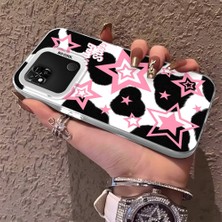 HONTINGA Xiaomi Redmi 9c ile Uyumlu Kılıfı Silikon Kenar Sert Arka Anti Düşme Telefon Kılıfı Renkli Yıldızlar Desenli K1-0702