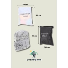 Outdoorun Kirli Çamaşır Torbası  Temiz Çamaşır Torbası  ve Çamaşır Filesi Asker Seti