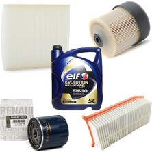 Özgürce Clio 4 1.5 Dci Filtre Bakım Seti 2012-2019, 4+1 Otodeposu Seti