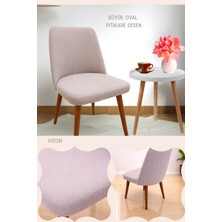 UY STYLE Likrali Büyük Oval Sandalye Kılıfı,lastikli, Esnekli Sandalye Örtüsü Pitikare Desen 1 Adet