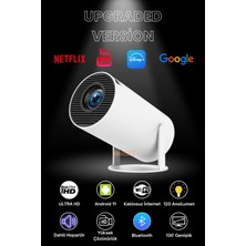 Normadia Taşınabilir Android Wifi Projektör, 720P Beyaz Akıllı Sinema Cihazı