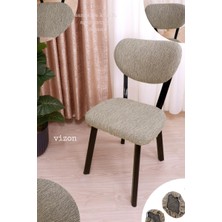 UY STYLE Jakarli Kumaş Elma Sandalye Kılıfı ,lastikli,esnekli Sandalye Örtüsü(Çubuk Desen) 1 Adet