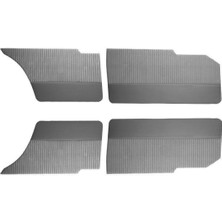 Özgürce Döşemeli Kapı Iç Paneli Em Çizgili Kumaş Gri Şık Tasarım