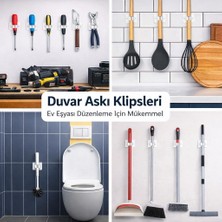 Redmina 2 Adet Yapışkanlı Paspas Mutfak Aletleri ve Süpürge Askısı - Delme Gerektirmez - Su Geçirmez Organizer Set