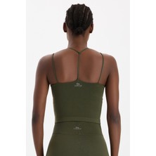 COMEUP Çift Ip Askılı Pedli Atlet Koyu Yaprak Yeşili