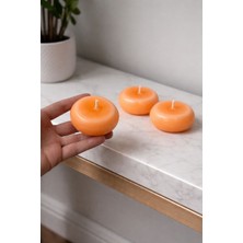 Yasmella Home 3’lü Pastel Turuncu Yüzen Mum (4-6 Saat Arası Yanmaktadır)