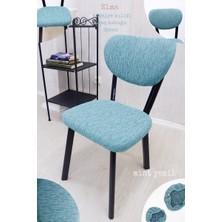 UY STYLE Jakarli Kumaş Elma Sandalye Kılıfı ,lastikli,esnekli Sandalye Örtüsü(Çubuk Desen) 1 Adet