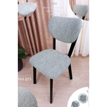 UY STYLE Jakarli Kumaş Elma Sandalye Kılıfı ,lastikli,esnekli Sandalye Örtüsü(Çubuk Desen) 1 Adet