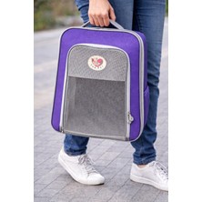 ZeniCat Açılabilir Fileli Nefes Alabilir Kedi Sırt Taşıma Çantası – Mor