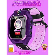 Normadia Mor Renkli IP67 Akıllı Çocuk Takip Saati, Güvenli ve Eğlenceli Kullanım