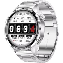 Normadia Erkek Gümüş Akıllı Saat 46MM Bluetooth Sesli Görüşmeli Iphone Huawei Uyumlu