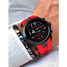 Normadia Kırmızı Renkli Akıllı Kol Saati ve Bileklik, Nabız, Adım, Uyku ve Müzik Takibi