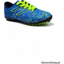 Modayak Walked 103 Mavi Sarı Çorapsız  Halı Saha Krampon Futbol Ayakkabısı