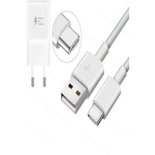 Samsung Galaxy M20 Hızlı Şarj Aleti Type C 18W 3 Amper Başlık ve Kablo