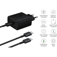 Galaxy A53 5g Uyumlu 45W Super Hızlı Type-C Şarj Aleti Seti - Ithalatçı Garantili - Siyah