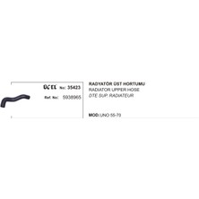 Üçel RADYATÖR HORTUMU ÜST 35423 UNO 60 UNO 70