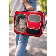 ZeniCat Premium Kırmızı Kedi Taşıma Çantası