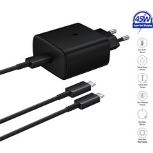 Galaxy A35 5g Uyumlu 45W Super Hızlı Type-C Şarj Aleti Seti - Ithalatçı Garantili - Siyah