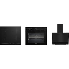 Arçelik Indüksiyonlu Siyah Cam Ankastre SET(AFC362S-OI602-1YS-ADE606-2MS)