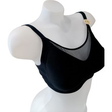 Lazer Kesim Önü Tül Detaylı Çıkarılabilir Pedli Sütyen (F.k LINGERIE1250 B)