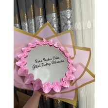 Satence Store Aynalı Yazılı Kelebek Buketi-Pembe