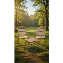 Kamptek Kamp Teknolojisi Kamptek® Katlanabilir Kamp Sandalyesi ve Masa Seti – 2 Kişilik Piknik Plaj & Kamp Takımı