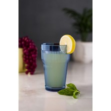 Depa Akrilik Lacivert Tekli Uzun Bardak & Su Meşrubat Bardağı 400 ml ( Cam Değildir )