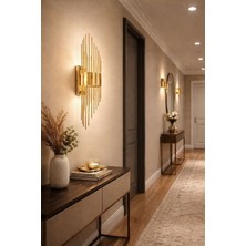 Nazik Aydınlatma Masal Gold Modern Günışığı Ledli Pilli ve Elektrikli  Duvar Apliği 1 Adet Pilli Aplik