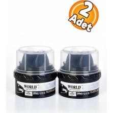 World Siyah Çift Süngerli Ayakkabı Bot Boyası 200 Gram (2 Adet)