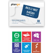 BEYAZ - Elektrostatik Akıllı Not Kağıdı 2 ADET Yapışkansız Post-it 7x10cm - 100 Sayfa - Plango