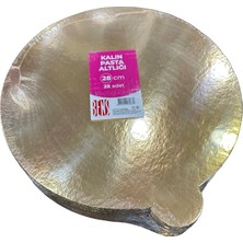 Omeyva Yuvarlak Kalın Altın Pasta Kek Turta Altlığı Tabanı - 28 Cm. - 25 Adetlik Paket