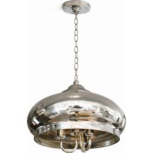 Noya Lighting Tekli Sarkıt Avize - Lüks Avize Modelleri - Gri Krom Cam Avize - Salon Avizesi - Çap 20CM