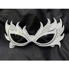 Epilons Taşlı Beyaz Alev Parti Gözlüğü