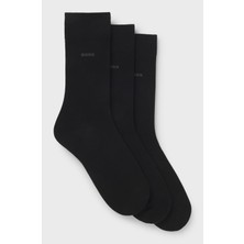Boss Erkek Pamuklu 3'lü Paket Uzun Lacivert Çorap 50469839-401