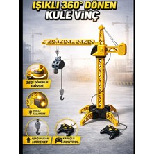 Yıldırım Oyuncak Kumandalı Full Fonksiyon Pilli Işıklı 360 Derece Dönen Kule Vinç Otomatik Model Inşaat Aracı