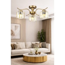 Esslight Miliç 3 Lü Eskitme Plafonyer Kristal Taşlı Salon Mutfak Yatak Odası Avize