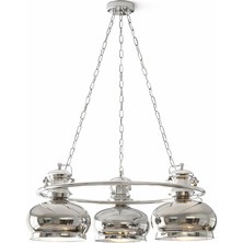 Noya Lighting Avize - Lüks Avize Modelleri - Cam Avize - Gri Krom Cam Avize - Salon Avizesi - 3 Başlıklı 60 cm