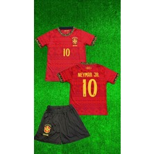 Rodak Spor Neymar Jr 10 Brezilya Şortlu Çocuk 2026 Kırmızı Dünya Kupası Forması