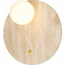 Noya Lighting Aplik - Traverten Taş Aplik - Bohem Rustik Tarz Aydınlatma - Aplik Modelleri - Duvar Apliği 30CM