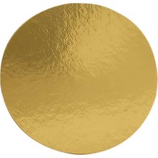 Omeyva Yuvarlak Kalın Altın Pasta Kek Turta Altlığı Tabanı - 18 Cm. - 10 Adetlik Paket