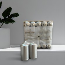 Asb Ambalaj Bar Mum Metalik Gümüş Parlak Mum 25'li Paket