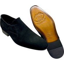 Sula Erkek Kösele Taban Deri Süet Içi Deri Astar Klasik ve Günlük Bağcıksız AYAKKABI-391-1-SİYAH