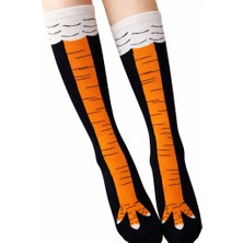 Çorap Dünyam 1 Çift Unisex Tavuk Bacak Figürü Tenis Diz Alti Çorap