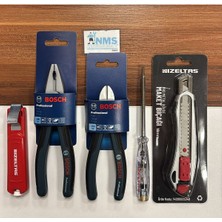 Bosch 5 Parça Profesyonel Usta Seti: Pense, Yan Keski, Yüksek Kalite, Nms Hırdavat