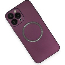 AK-SA-STR Newface Iphone 14 Pro Kılıf Jack Magneticsafe Lens Silikon - Mürdüm