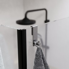 Zift Unique Inoks Satine 304 Paslanmaz Çelik Duşakabin Askısı - Sadece 6mm Sabit Cam Için - Sürgülü Kapıya Uygun Değildir
