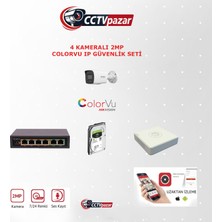 Hikvision 1 Kameralı 2 Mp Colorvu Ip Güvenlik Kamera Seti DS-2CD1027G2H-LIUF (Dahili Mikrofonlu)