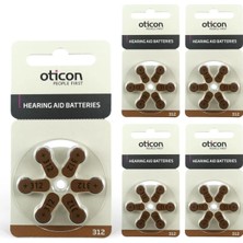Oticon 312 Numara Kulak Cihazı Pili (5 Paket x 6 Adet = 30 Adet Pil)
